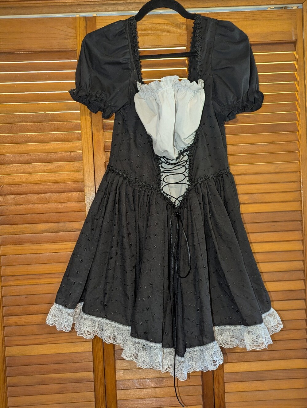 Jeannie Nitro Milkmaid Eyelet Lace Cotton Mini Dress Whimsigoth
